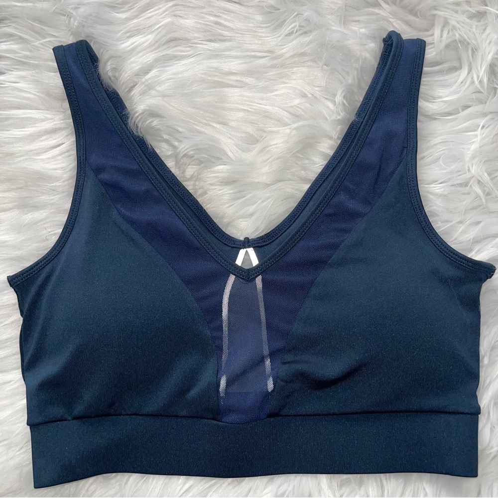 Lynx Active navy blue sports bra.